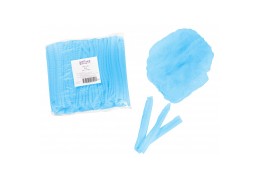 Σκούφια non woven ακορντεόν γύρω λάστιχο μπλε-one size(100τμχ)